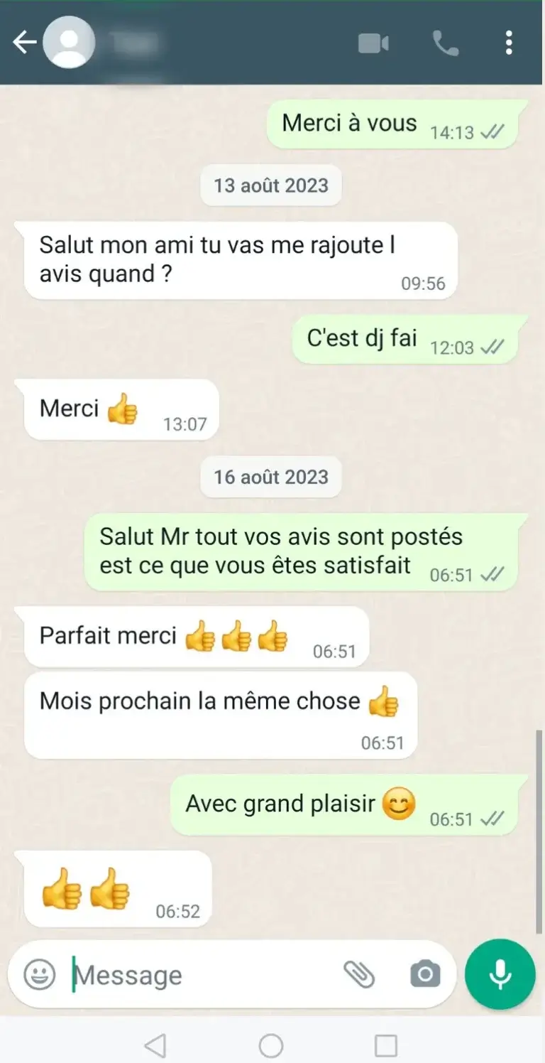 Screenshot eines zufriedenen Kunden auf Google